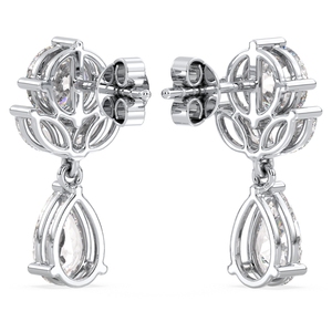 REYES Exquises boucles d'oreilles pendantes en or massif 14 carats avec moissanite taille poire 3,51 carats, bijoux minimalistes pour femme, cadeau d'anniversaire de mariage - Product Image 5