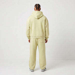 Conjunto de chándal de hombre con bordado desgastado: Sudadera con capucha de cremallera completa y pantalones de chándal jogger, conjunto holgado de forro polar pesado - Product Image 5