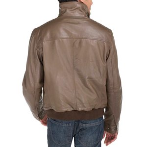 Chaqueta de moto lavada con cuello levantado personalizada para hombre, ajuste de piel de vaca genuina y piel de cordero, capa superior de temporada de invierno - Product Image 6