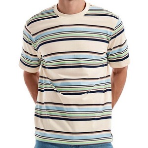 Camisetas de Hombre con Diseño a Rayas, Hechas a Medida en Pakistán, Camisetas de Manga Corta de Algodón Transpirable con Cuello Redondo para Hombre - Product Image 1