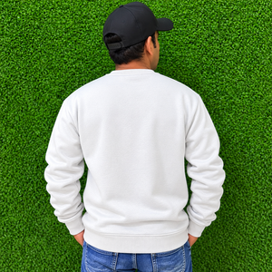 <b>Men</b> <b>White</b> Solid Crew Neck Pullover <b>Sweatshirt</b> Regular Fit Casual Long Sleeve Top <b>Men</b> Custom Print <b>Sweatshirt</b> - Product Image 3