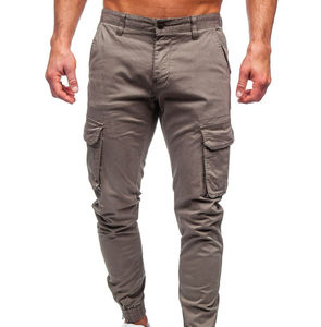 Pantalon cargo décontracté en toile de couleur unie avec logo personnalisé, pantalon de sport respirant à séchage rapide pour hommes, idéal pour l'hiver - Product Image 1