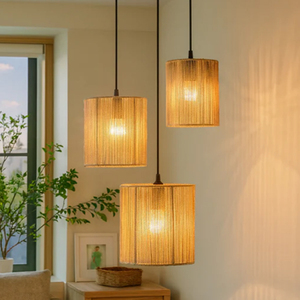 Abat-jour en jute marocain tissé à la main, lampe suspendue, 100% tissé à la main - Product Image 4