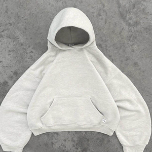 Unisex <b>White</b> Hooded <b>Tracksuit</b> Full Sleeve Loose Fit Solid Color Casual Streetwear With Side Pockets Autumn Wear 100% Cotton - Product Image 2