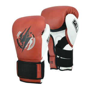 Guantes de Muay Thai Personalizados Unisex, de Cuero Genuino, Profesionales, de Alta Compresión, para Kickboxing, con Cierre de Velcro - Product Image 1