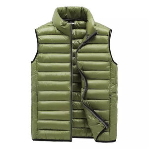 New Men's Thick Vest, Casual Stand Collar Color Block Waterproof Puffer Sleeveless <b>Jacket</b> Polyester Filled Custom Waistcoat - Product Image 5