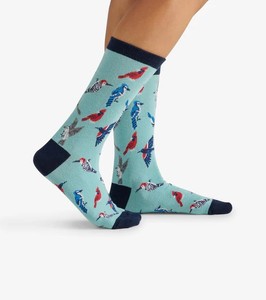 Calcetines de Hombre, Cómodos, con Estampado Digital de Aves, Color Azul Claro, de Algodón y Elastano, Tejidos, Transpirables, para Uso Diario, Estilo Primavera - Product Image 4