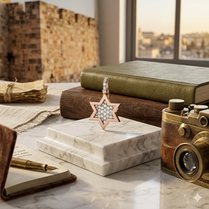 สร้อยคอเงินแท้ 925 ดีไซน์มินิมอลเรียบหรู ประดับเพชรเล็กทรงดาว ชุบทองคำชมพู พร้อมจี้ห้อยรูปดาว ของขวัญสุดพิเศษ - Product Image 4