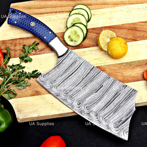 Cuchillo de carnicero de acero de Damasco de alta resistencia, forjado a mano, estilo moderno, mango de resina con diseño de panal, ambidiestro, 7 pulgadas, 3.5 mm - Product Image 5