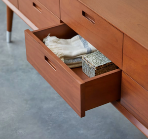 Aparador Largo de Madera Maciza Estilo Moderno de Mediados de Siglo, con Múltiples Cajones, Minimalista, para Comedor, Hotel, Sala de Estar - Product Image 4