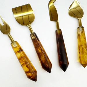 Stainless Steel & Resin <b>Cheese</b> <b>Knife</b> <b>Set</b> with Durable Handles Dishwasher Safe - Product Image 6
