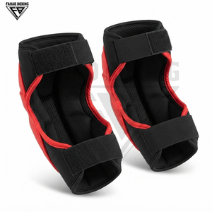 Protège-coudes de boxe en mousse haute densité, rouge et noir, dernière tendance, robustes, réglables, durables, avec sangle sécurisée - Product Image 4