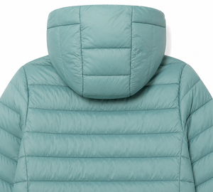 Doudoune rose légère matelassée imperméable écologique respirante coupe-vent décontractée à capuche pour l'hiver - Product Image 4