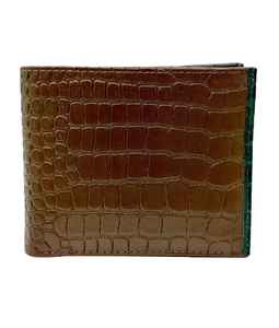 Bifold Mens Leather Wallet Crocodile Texture <b>Card</b> <b>Holder</b> With RFID Blocking Pocket <b>Slim</b> Money Organizer Travel Use - Product Image 5