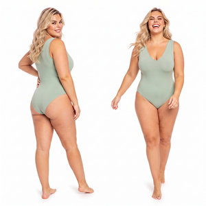 Wholesale V Neck Sleeveless Bodysuit Women's Swim Wear One Piece 100% Polyester Slimming Bodycon Suit Women Beachwear Bodysuits - Product Image 4