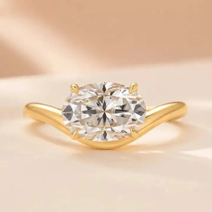 925 Moissanite Diamond 2.5Ct Oval Cut Solitaire 925 Silver Engagement <b>Ring</b> Everyday Wear <b>Ring</b> for Women's from <b>Indian</b> Supplier. - Product Image 6