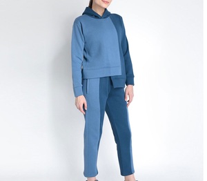 Women Color Blocking Hooded <b>Tracksuit</b> Full Sleeve Elastic Waist Side Pockets Casual Style Autumn Wear - Product Image 1