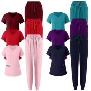 Fashionable Doctor Nurse Working <b>Clothes</b> Skin Management Beauty Salon <b>Scrubs</b> Surgeons Stand Collar Comfortable Unisex Knitted - Product Image 6