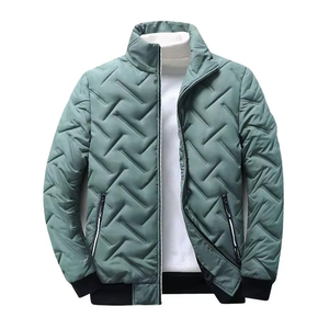 Chaqueta acolchada para hombre con diseño de costuras personalizadas, chaqueta cálida para el invierno, abrigo acolchado grueso, resistente al agua. - Product Image 1