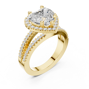Anillo de Compromiso Clásico Aries Jewel con Corte Corazón de 2 Quilates, Cultivado en Laboratorio, con Halo, Oro de 14K, Certificado IGI, Diamante VS E para Aniversario o Boda - Product Image 2