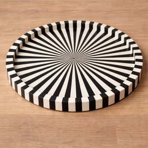 Bandeja de Servir Multifuncional Hecha a Mano con Incrustaciones de Hueso, Estilo Vintage, Diseño Moderno de Granja, Acabado Brillante, Hecha en India, Ramadán - Product Image 4