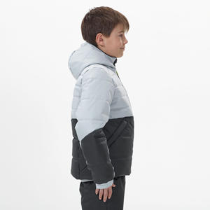 Veste de neige imperméable pour filles, hiver, 10 000 mm, à capuche, color-block, isolation synthétique, fermeture éclair, style sportif, coupe classique - Product Image 4