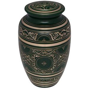 Cercueil funéraire exclusif en laiton antique pour adultes, conçu avec une finition texturée artistique décorative - Product Image 6