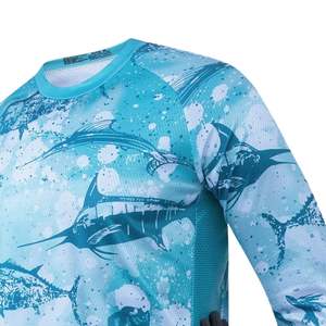 Camiseta de Pesca con Protección Solar Anti UV Sublimada de Diseño Personalizado OEM, Camiseta de Pesca UPF de Spandex/Poliéster que Absorbe la Humedad - Product Image 5