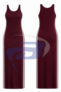 ชุดเดรสยาวทรงเข้ารูปแขนกุดสำหรับผู้หญิง พร้อมแจ็คเก็ตมีฮู้ดแบบซิป ชุดเซ็ตสองชิ้น สไตล์ลำลองสปอร์ต สำหรับผู้หญิง รับสกรีนโลโก้ - Product Image 2