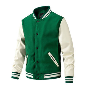 Wholesale Price Men's 100% Wool Body Leather Sleeves <b>Winter</b> Varsity <b>Jackets</b> Custom Made Front <b>Waterproof</b> Breathable Windproof - Product Image 1
