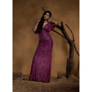 Vestido de noche de alta gama con corte en A y abertura, vestido formal clásico para mujer |   Alfombra Roja para Fiesta de Graduación o Cóctel |   Proveedor de Ropa para Eventos Especiales - Product Image 2