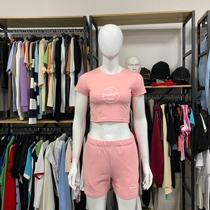 Summer Women's <b>Y2K</b> Style Two Piece Shorts Set 100% Cotton Breathable Embroidered Short Sleeve Crop <b>Top</b> Casual T-Shirt Shorts - Product Image 6