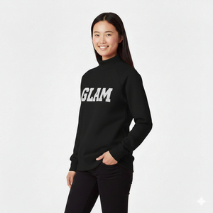 Sudadera OEM de cuello alto largo para mujer, de tejido polar grueso, estampada, informal, para invierno y otoño, con logotipo frontal bordado, de alta calidad. - Product Image 3