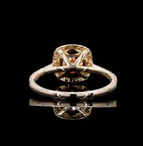 Designer Vintage 8CT Pink Lab Grown <b>Diamond</b> <b>Ring</b> VS1 IGI Certified 14K Yellow Gold Rhodium Plated Women's Engagement Fine - Product Image 5