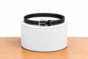 Women Black Leather <b>Belt</b> <b>Silver</b> <b>Buckle</b> Fashion Waist <b>Belt</b> for Ladies Casual Dress Jeans Wholesale Supplier Custom OEM Factory - Product Image 5