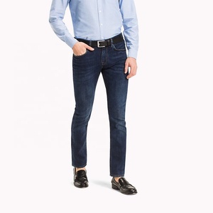 Trendy Men's Straight Fit Jean Patch No Brand Leather Bleach <b>Denim</b> Cotton OEM Spandex <b>Fabric</b> with Stone Fade Style Fly Bikers - Product Image 6