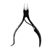 Pince à cuticules noire pour ongles incarnés, coupe-ongles, ciseaux de manucure, outil de pédicure, pince à peaux mortes
