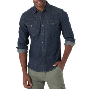 Camisas de mezclilla transpirables para hombre, estilo 2026, de manga larga con cuello vuelto, en oferta - Product Image 1