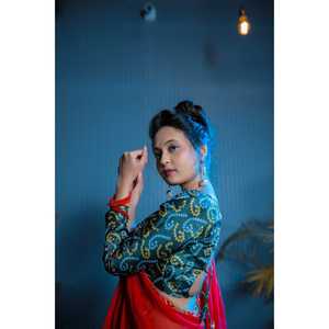 Designer Evening <b>Saree</b> with Embroidery and Mirror Work for Parties - Product Image 1