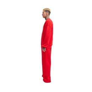 Luxury <b>Oversize</b> O Neck Sweatsuit 320 GSM Cotton Fleece Premium Heavy Streetwear Crewneck Jogger Set Custom <b>Sweatpants</b> and Hoodie - Product Image 2