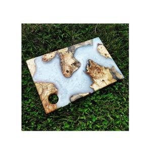 Planche à découper géométrique de haute qualité en résine époxy et bois pour couper les fruits, les légumes et la viande, planche à découper moderne pour ustensiles de cuisine - Product Image 5