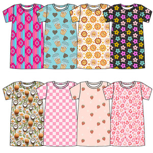 Ultimo Modello di Camicia da Notte Elasticizzata in Tessuto di Bambù, Manica Corta, Stile MooMoo per Donna - Product Image 1