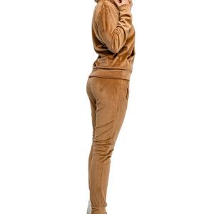 Ensemble de survêtement contemporain en velours uni, sweat à capuche court zippé, pantalon large en molleton décontracté, style Y2K streetwear, tenue d'hiver - Product Image 5
