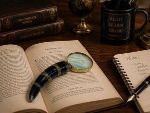 Loupe d'imitation antique avec poignée en corne de buffle, écologique et faite à la main – Idéale pour la décoration intérieure et les cadeaux d'affaires - Product Image 1