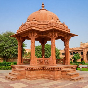Gazebo de Cúpula de Arenisca Esculpido a Mano, Pabellón Indio para Proyectos de Jardines, Resorts y Palacios - Product Image 2