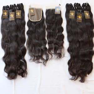 Extensiones de cabello humano virgen con cierre de encaje, cabello brasileño sin procesar, rizado y ondulado, con cutícula alineada - Product Image 1