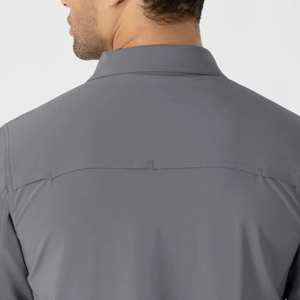 Ensemble de blouses médicales grises pour hommes, veste à fermeture éclair intégrale avec poches, uniforme d'hôpital, polyester tissé - Product Image 3