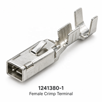 Terminal de sertissage femelle automobile 1241380-1, plaqué étain 1.5K, pour câbles de 17 à 20 AWG, contact de prise pour faisceau de câbles, stock en vrac
