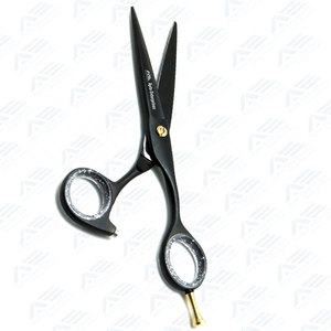 Ciseaux noirs de barbier professionnels 5.5 "ciseaux de coupe de cheveux de salon fabriqués à partir d'instruments de beauté en acier inoxydable de qualité supérieure J2 - Product Image 2
