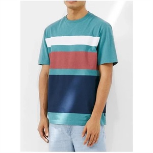 Camiseta de color liso para hombre, informal, de manga corta, cuello redondo, mezcla de algodón, camiseta de verano a la moda para hombre - Product Image 5